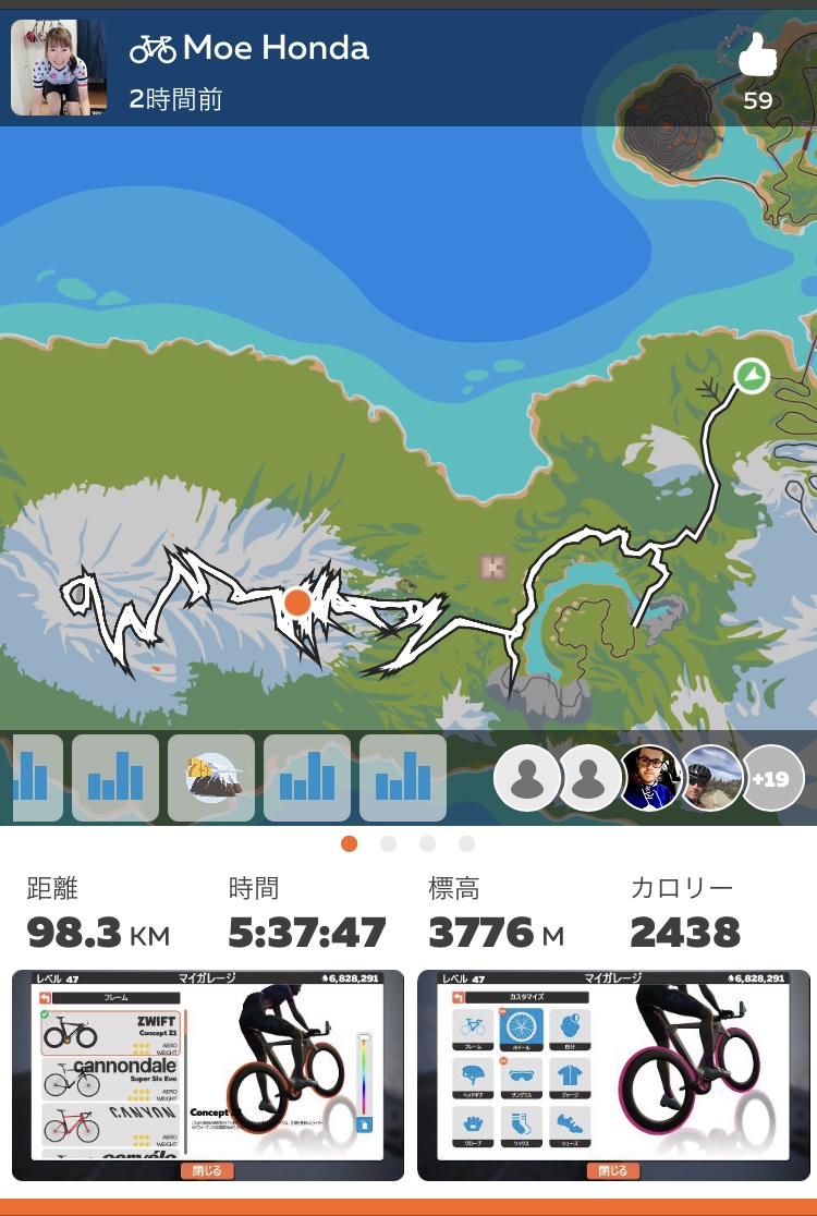 富士山チャレンジ！zwiftで獲得標高3776mを登ってみた(^^)